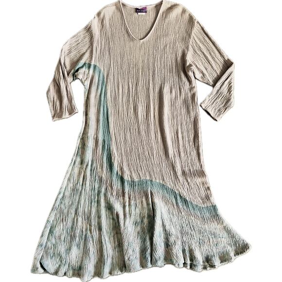 Carole Dolighan California Hand Dyed Women’s Dress Crinkle Large Made in USA - Picture 5 of 5